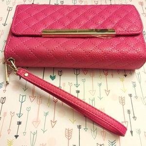 Clutch Wallet Hot Pink & Gold NWOT